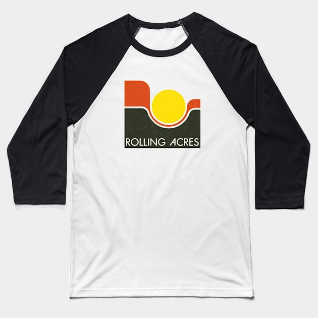 Rolling Acres Mall 70s Logo - Distressed Baseball T-Shirt by Turboglyde